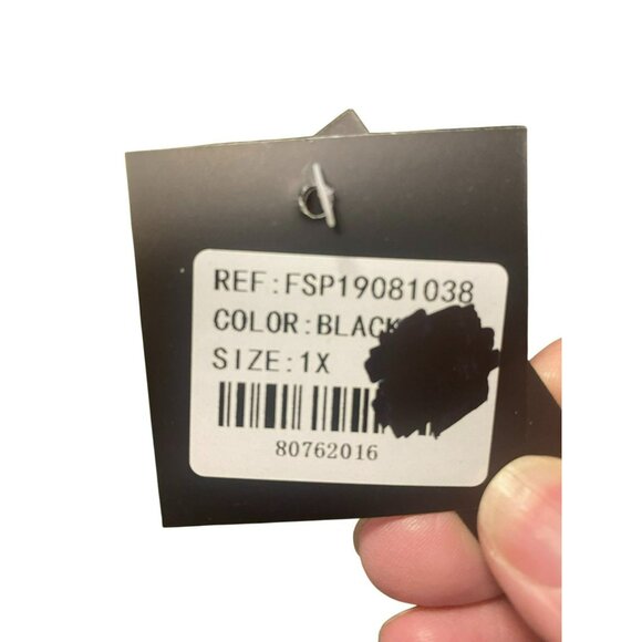 Reborn New York Womens 1X Plus Black & Red Long Sleeve Dress Tunic With Paisley - Picture 3 of 9